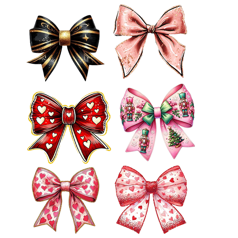 DTF Film Printed Patches Factory - Bow Design Heat Transfer