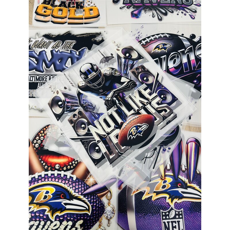 DTF Heat Press Transfer Factory - Custom Baltimore Ravens Logo