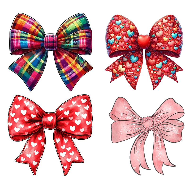 DTF Film Printed Patches Factory - Bow Design Heat Transfer