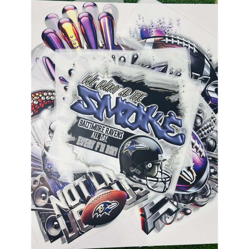 DTF Heat Press Transfer Factory - Custom Baltimore Ravens Logo