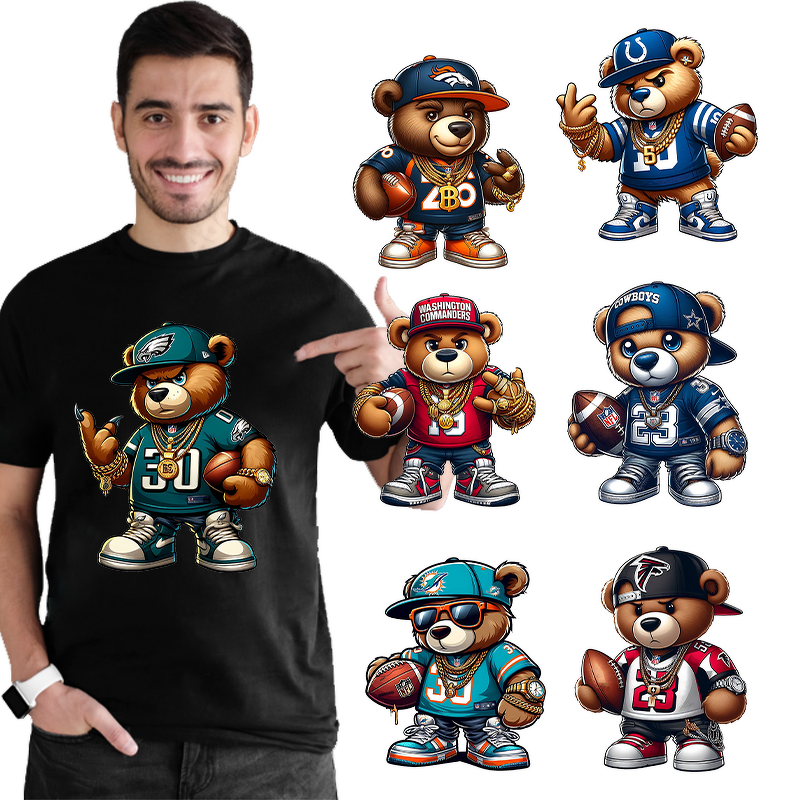 DTF Heat Transfer Manufacturer - NFL32 Team Cartoon Design