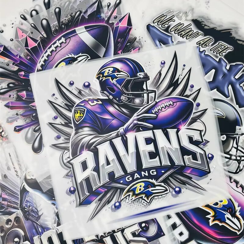 DTF Heat Press Transfer Factory - Custom Baltimore Ravens Logo