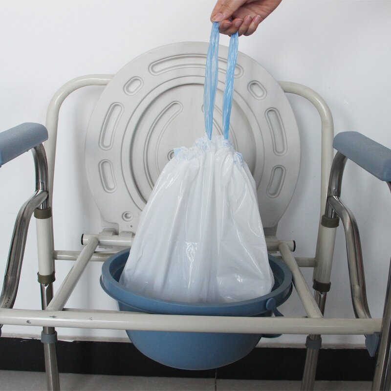 Commode Liner Bag Manufacturer - Drawstring Plastic with Absorbent Pad