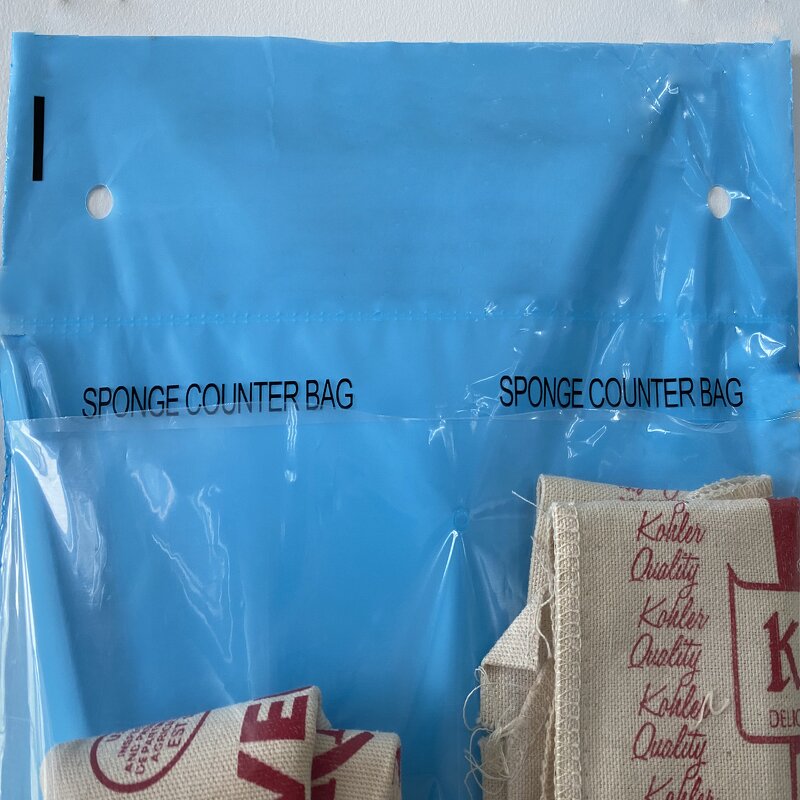 Counter Bag Manufacturer - Blue Sponge Two Compartments with Hanger