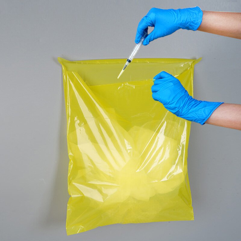 Medical Biohazard Bag Factory - Self-Sealing Yellow PE Transport Bag