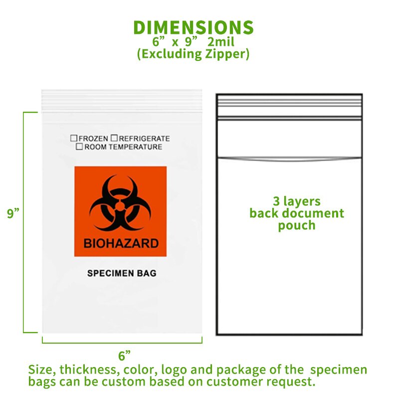 Biohazard Specimen Bag Manufacturer - Customized Lab Biodegradable Bag