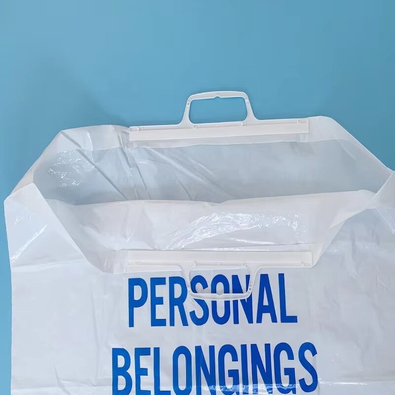 Patient Belonging Bag Factory - Disposable Rigid Snap Handle Bag