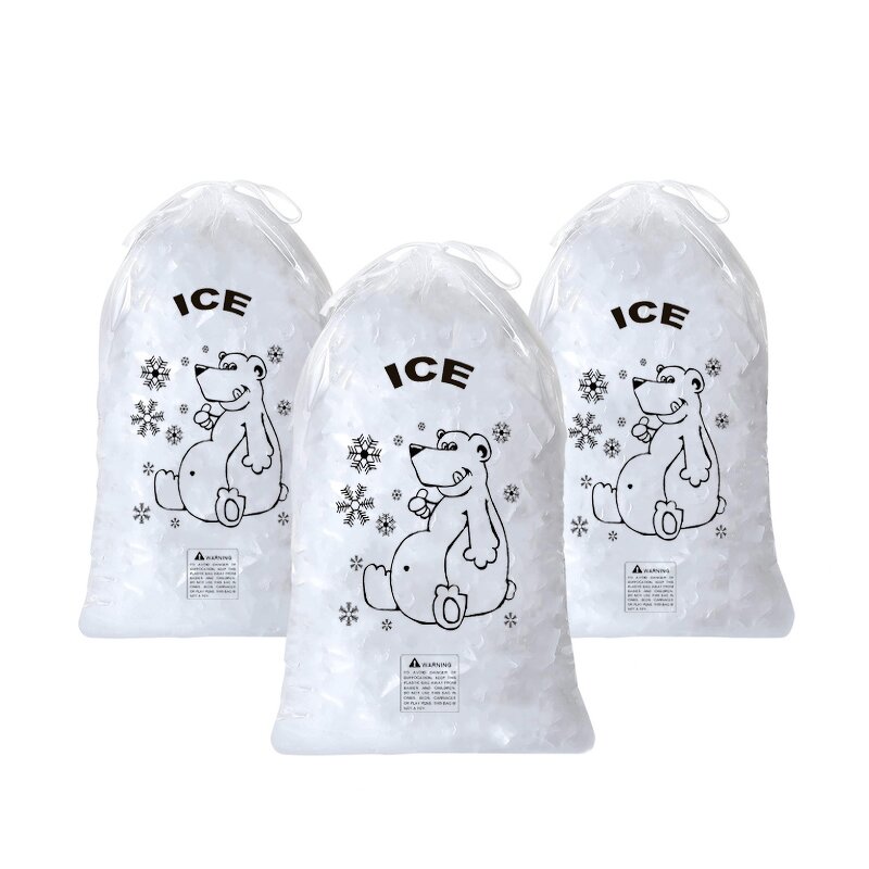 Ice Bag Manufacturer - Custom Logo Printed 8lbs 10lbs 20lbs Drawstring Bag