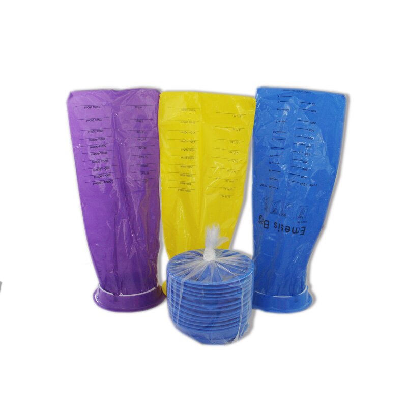 Disposable Emesis Bag Factory - Custom Logo Blue Vomit Bag