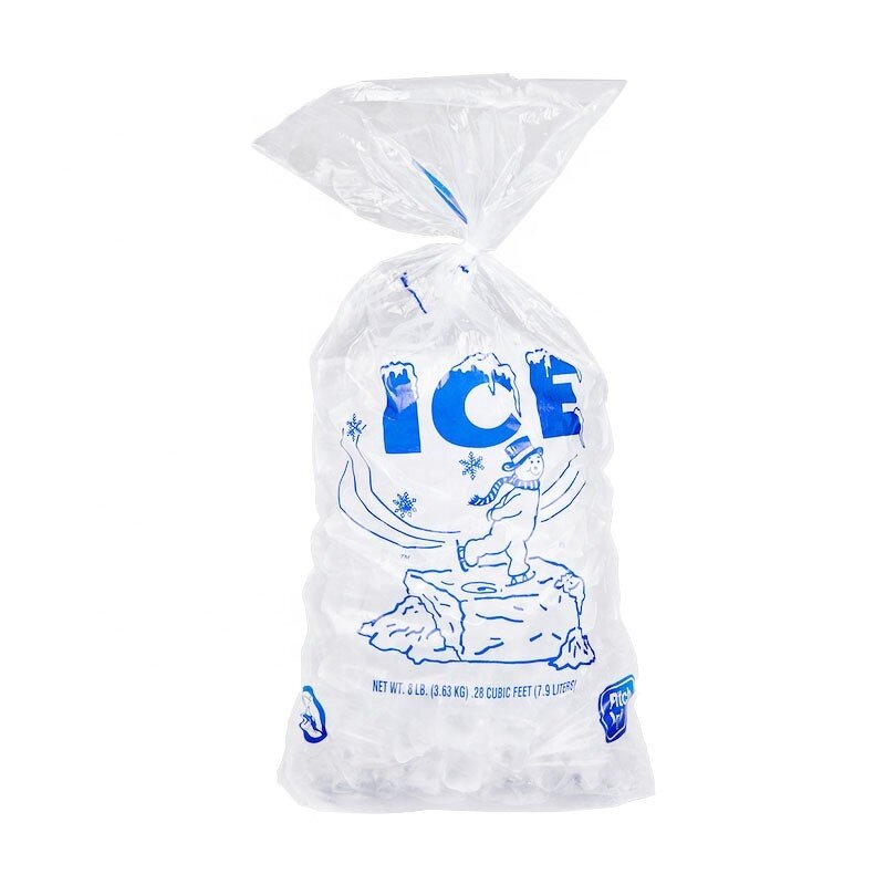 Ice Packaging Bag Factory - Clear White Drawstring Freezer Bag