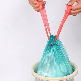 Drawstring Trash Bag Factory - 13 Gallon PE Kitchen Garbage Bag