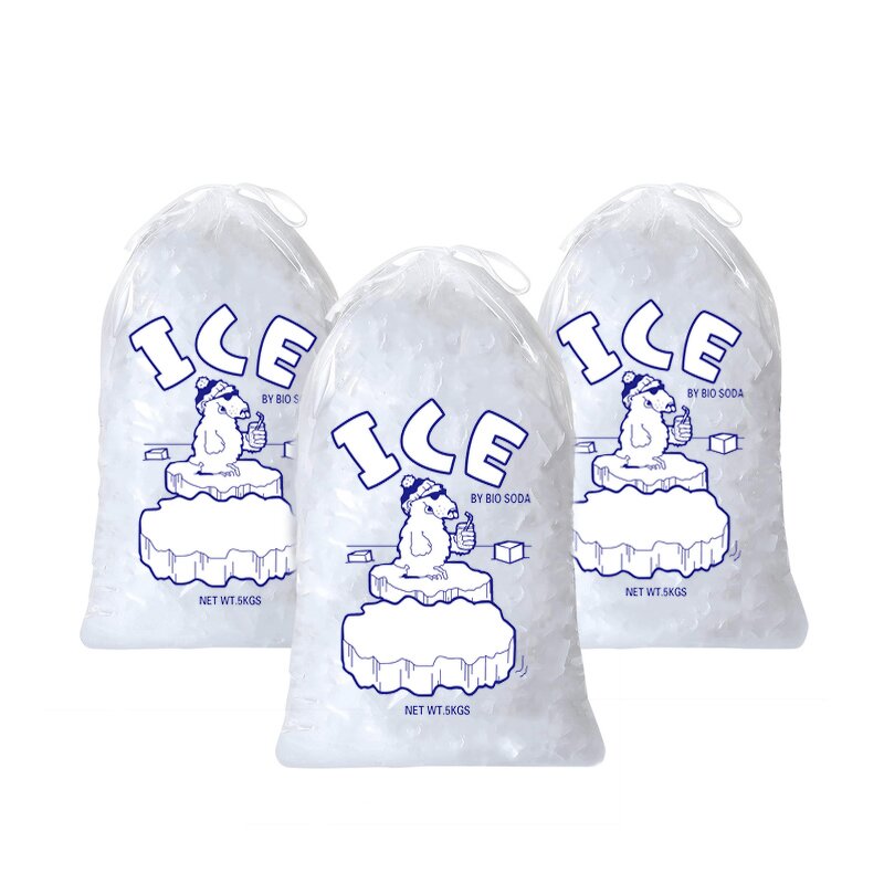 Ice Bag Manufacturer - Custom Logo Printed 8lbs 10lbs 20lbs Drawstring Bag