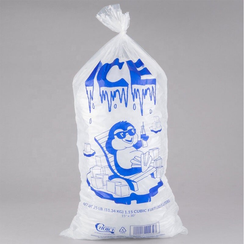 Ice Packaging Bag Factory - Clear White Drawstring Freezer Bag