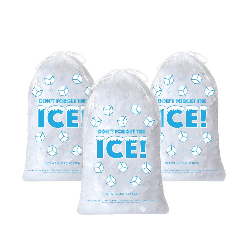 Ice Bag Manufacturer - Custom Logo Printed 8lbs 10lbs 20lbs Drawstring Bag