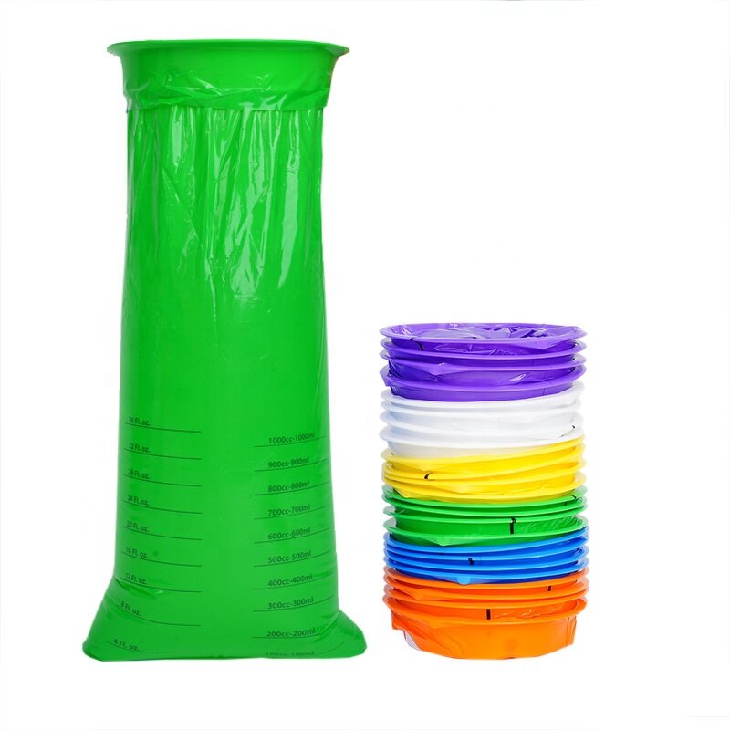 Emesis Bag Factory - Disposable Plastic with Rigid Ring Bag