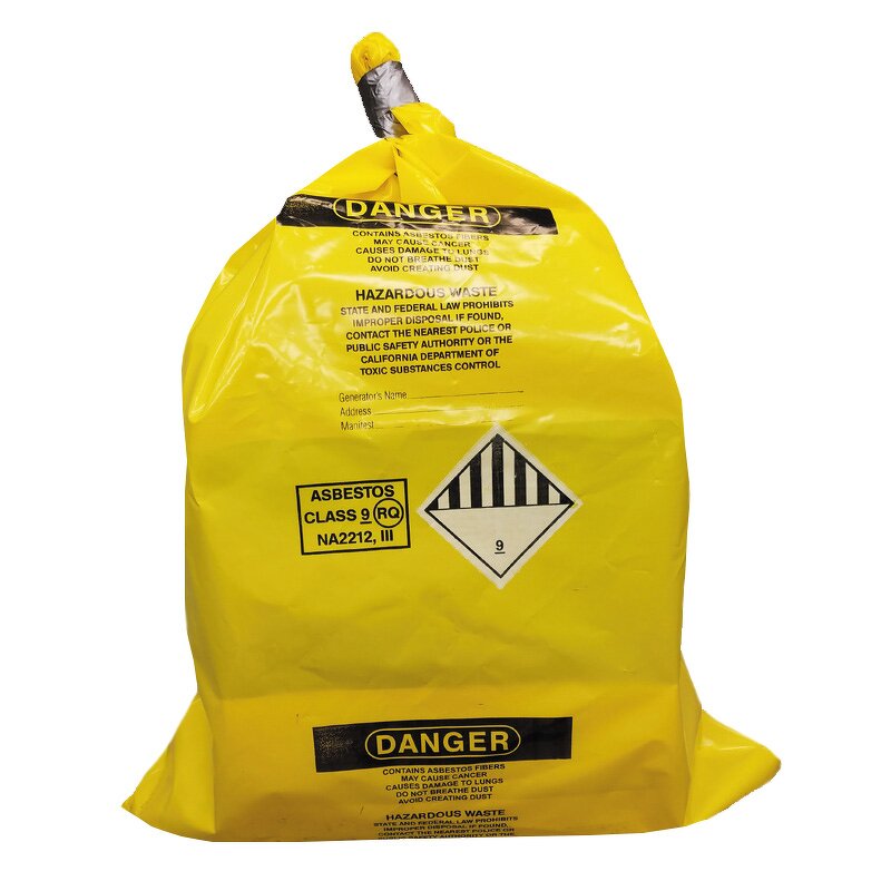 Asbestos Bag Manufacturer - Heavy Duty Yellow LDPE Hazardous Bag
