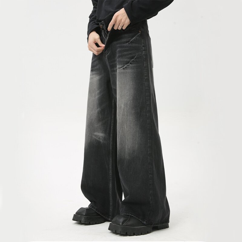 Jeans Factory - Wholesale New Denim Side Pocket Zipper Washed Loose