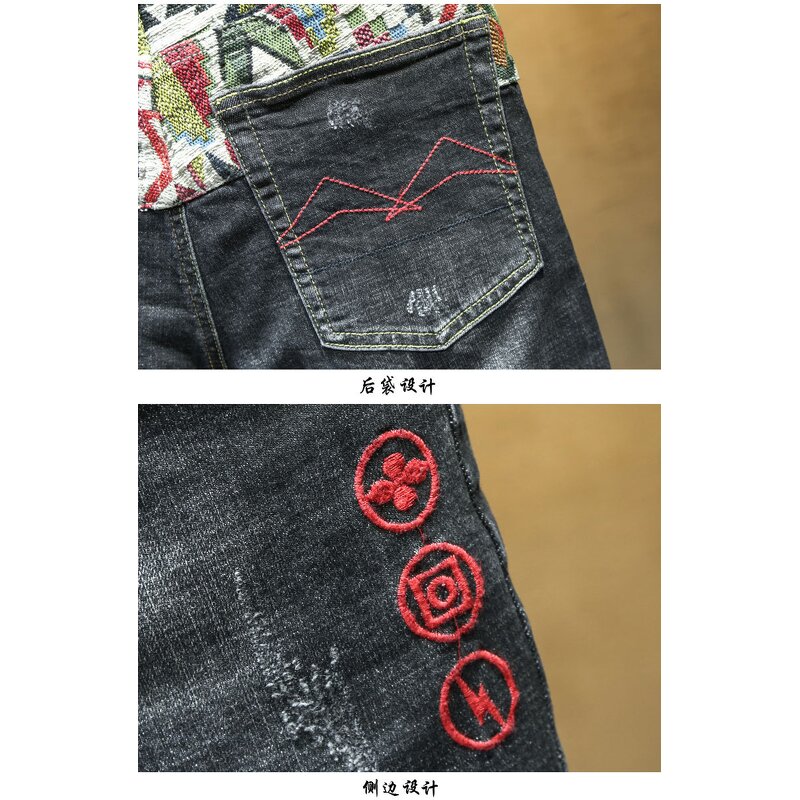Jeans Factory - 2025 Popular Style Slim Straight Worn Torn Men's
