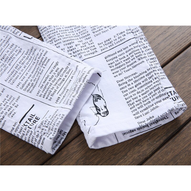 Jeans Factory - Low Price Stock Full Logo Print White Denim Boy