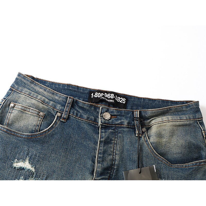 Jeans Factory - Designer Y2K Brand Ripped Denim Embroidered Flowers