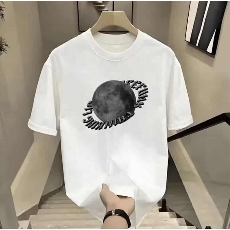 T-Shirt Factory - 2024 Men's Summer Printed Cotton Loose Shoulder