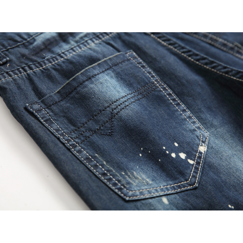 Jeans Factory - New High Quality Maker Dark Blue Ripped Slim Fit