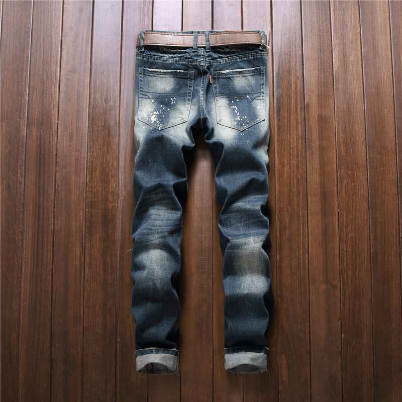 Jeans Factory - New High Quality Maker Dark Blue Ripped Slim Fit