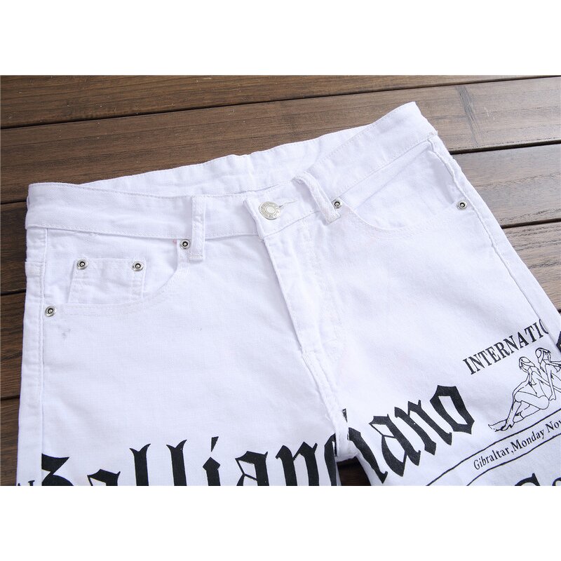 Jeans Factory - Low Price Stock Full Logo Print White Denim Boy
