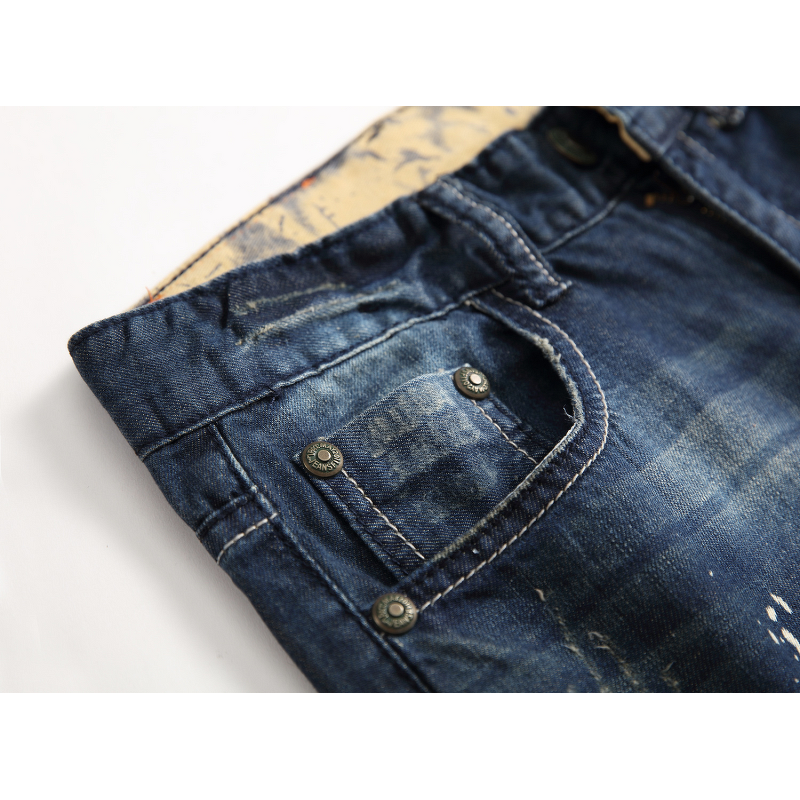 Jeans Factory - New High Quality Maker Dark Blue Ripped Slim Fit