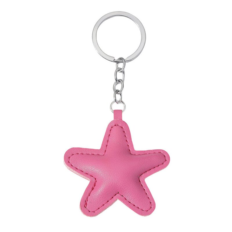 Keychain Factory - New Leather Stuffed Star 5-Point Keychain