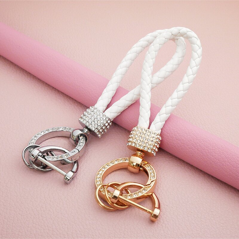 Keychain Factory - Creativity Diamond Inlaid Handmade Leather Ropes