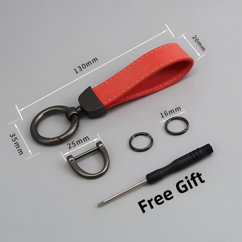 Key Chain Factory - Custom Logo Solid Color Leather Car Key Holder