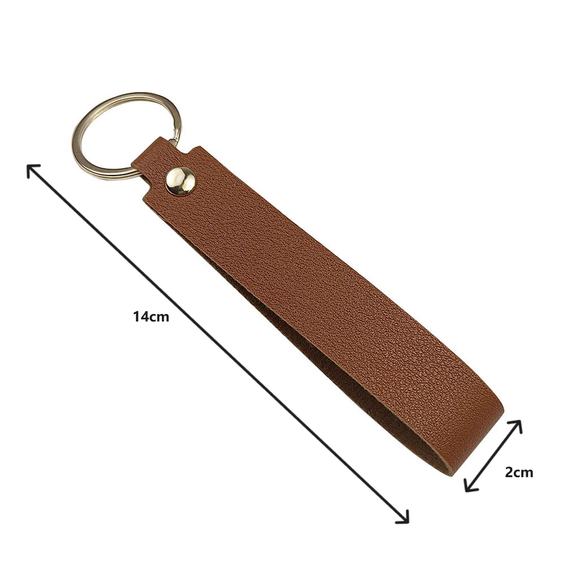 Keychain Factory - Custom Logo Blank PU Leather Strap Key Fob