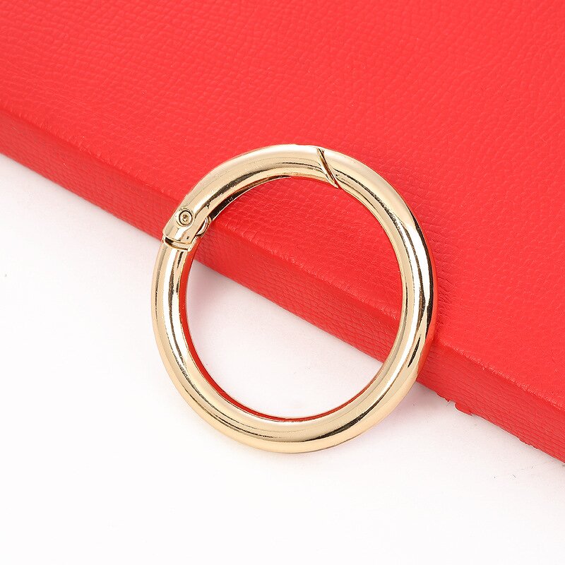 Keychain Ring Factory - 28mm Gold Alloy Spring Multi-Function Round