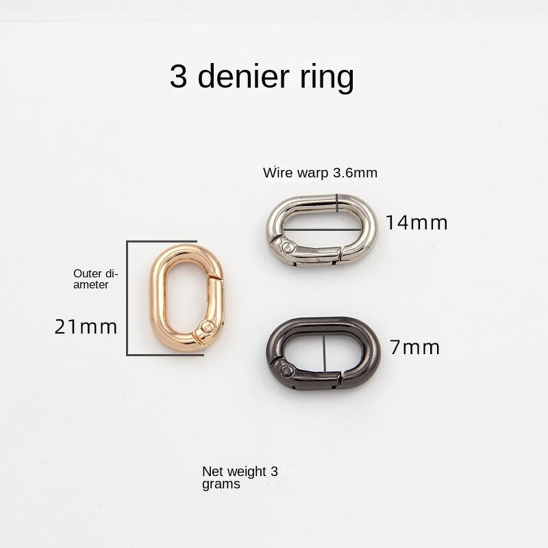 Buckle Factory - Wholesale Open Egg-Shaped Oval Spring Ring Denier