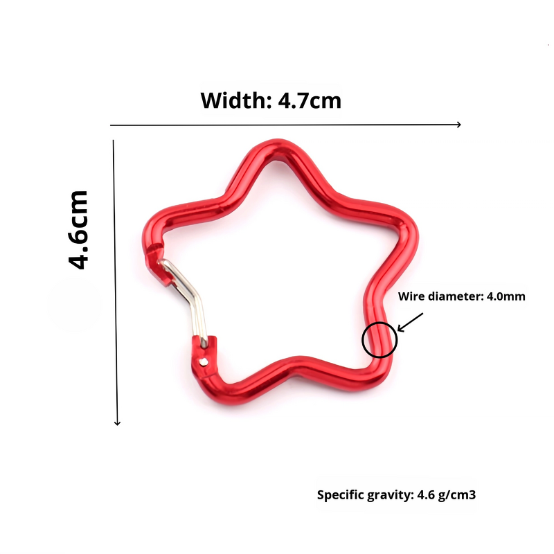 Carabiner Keychain Factory - Colorful Star-Shaped Aluminum Alloy