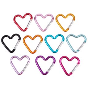 Keychain Factory - Hot Selling Cartoon Heart Shape Aluminum Carabiner