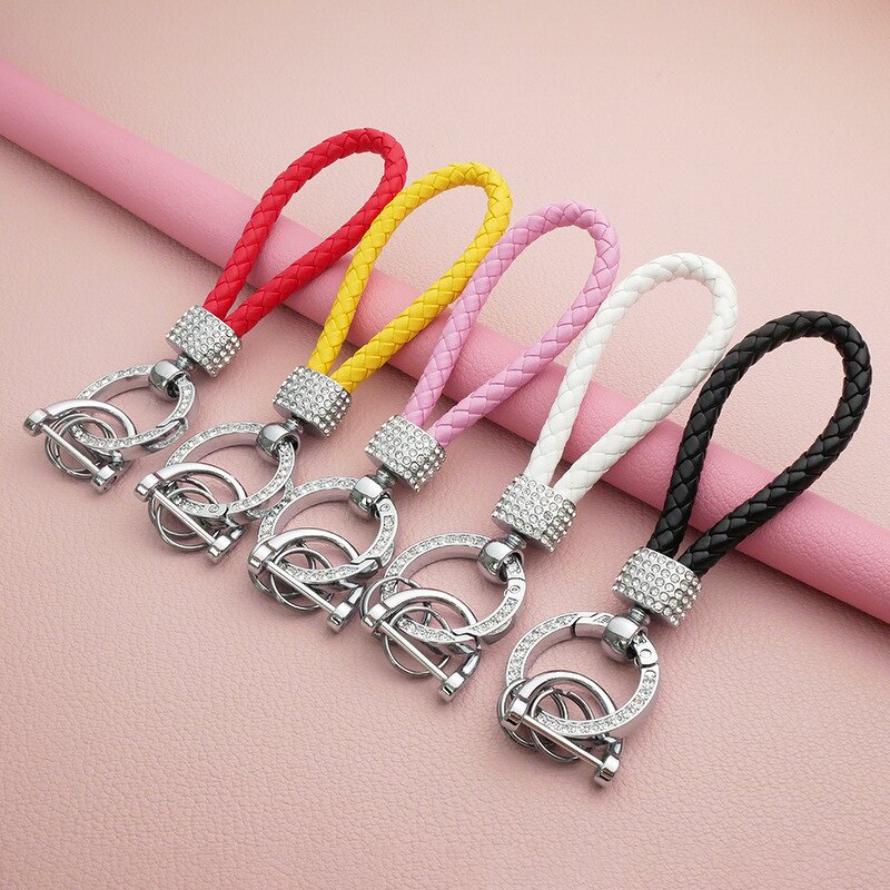 Keychain Factory - Creativity Diamond Inlaid Handmade Leather Ropes