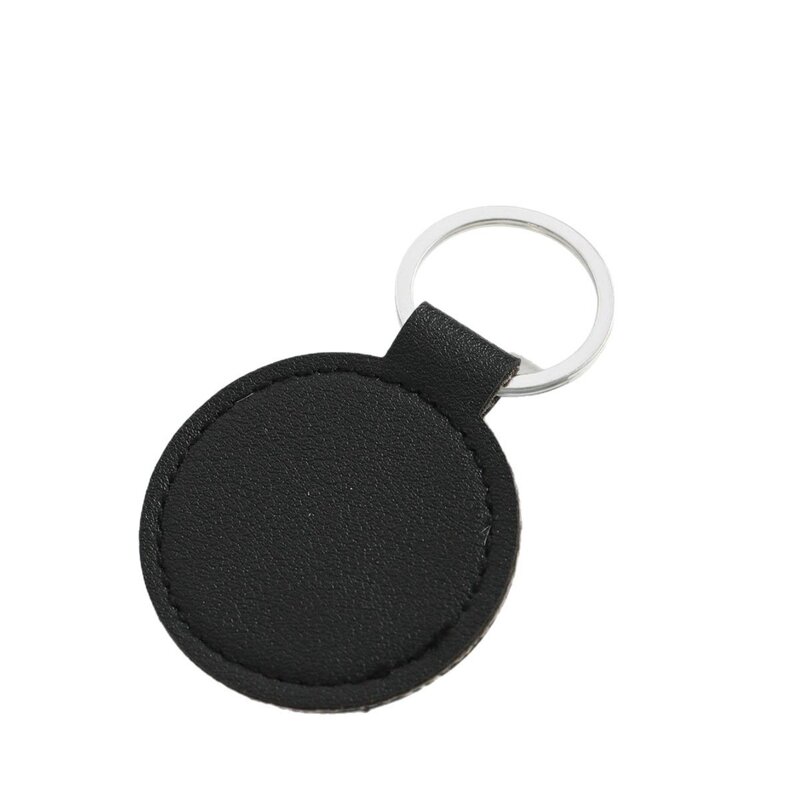 Keychain Factory - Custom Logo PU Leather Round Car Keychain