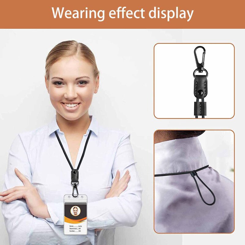 Lanyard Factory - Universal Adjustable Polyester with PU Leather Patch