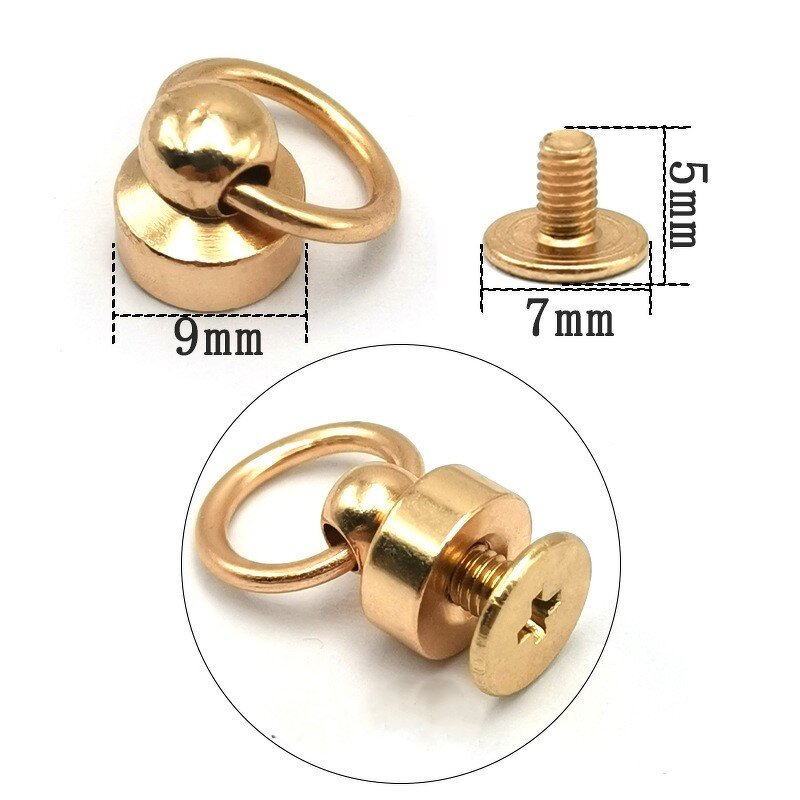 Studs Factory - Metal Ball Post with O Ring Screw Back Rivets