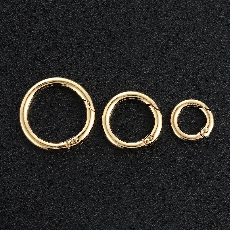 Keychain Ring Factory - 28mm Gold Alloy Spring Multi-Function Round