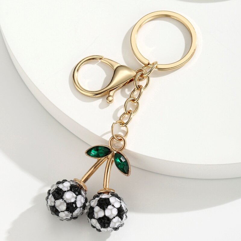 Keychain Factory - Creative Diamond studded Ball Cherry Backpack Decor