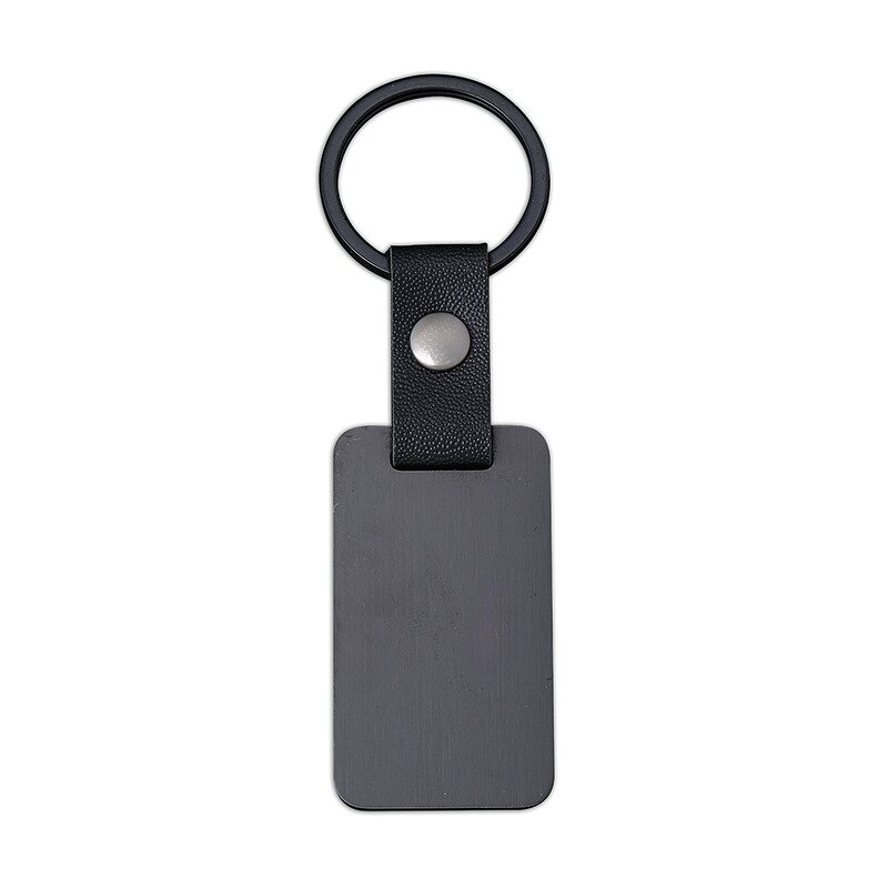 Keychain Factory - Stainless Steel Dog Tag with Leather Strap