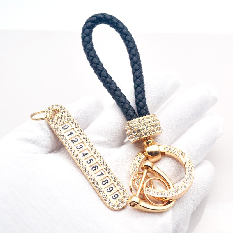 Keychain Factory - Creativity Diamond Inlaid Handmade Leather Ropes