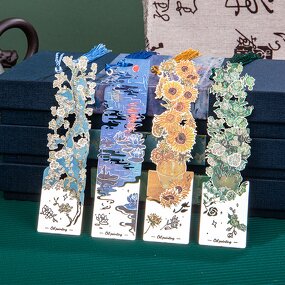 Metal Bookmark Factory - Art Hollow Famous Oil Painting Brass Marker