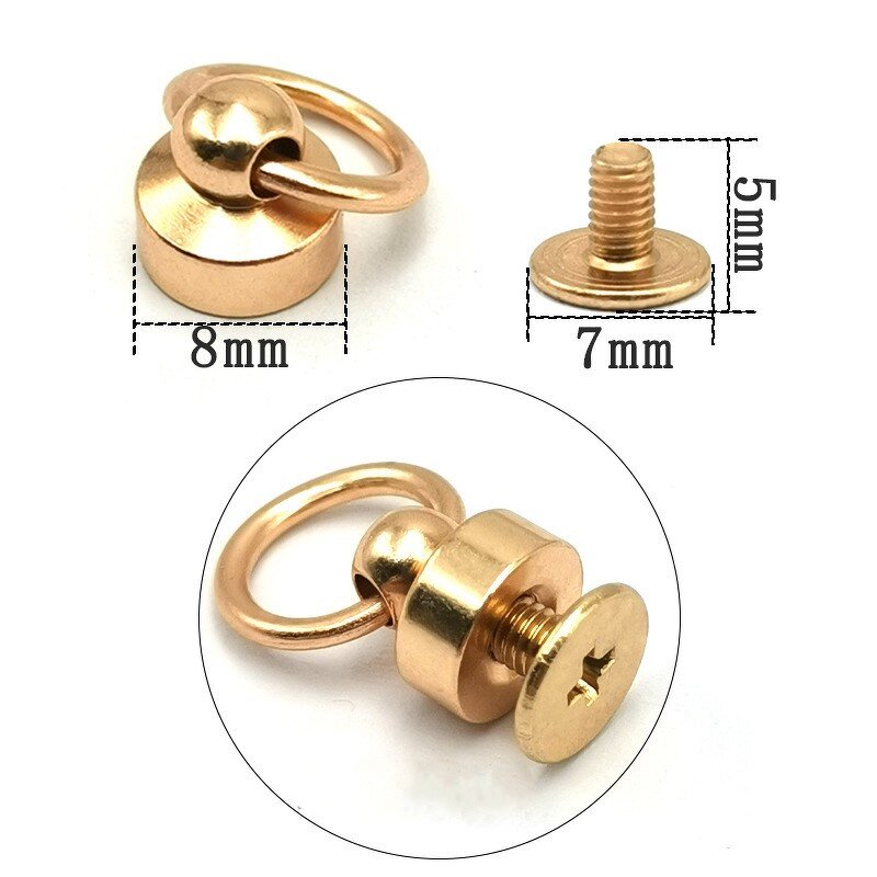 Studs Factory - Metal Ball Post with O Ring Screw Back Rivets