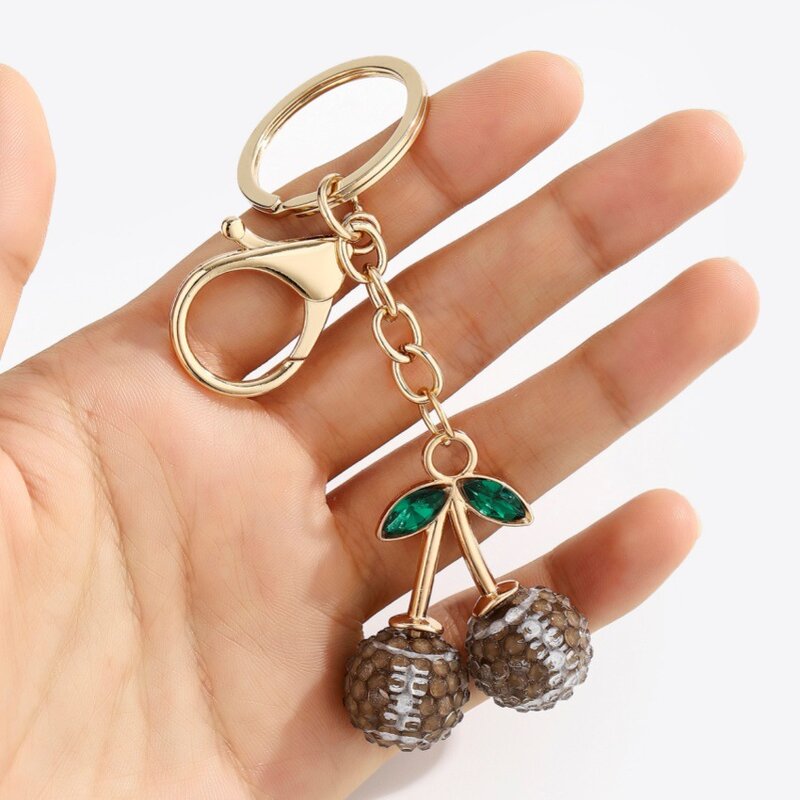 Keychain Factory - Creative Diamond studded Ball Cherry Backpack Decor