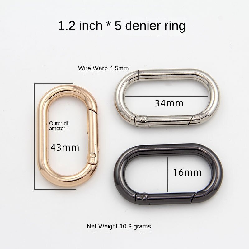 Buckle Factory - Wholesale Open Egg-Shaped Oval Spring Ring Denier