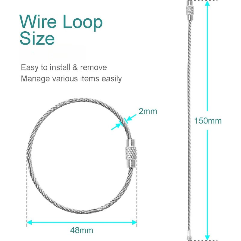 Keychain Factory - Colorful Screw Locking Stainless Steel Wire Rope